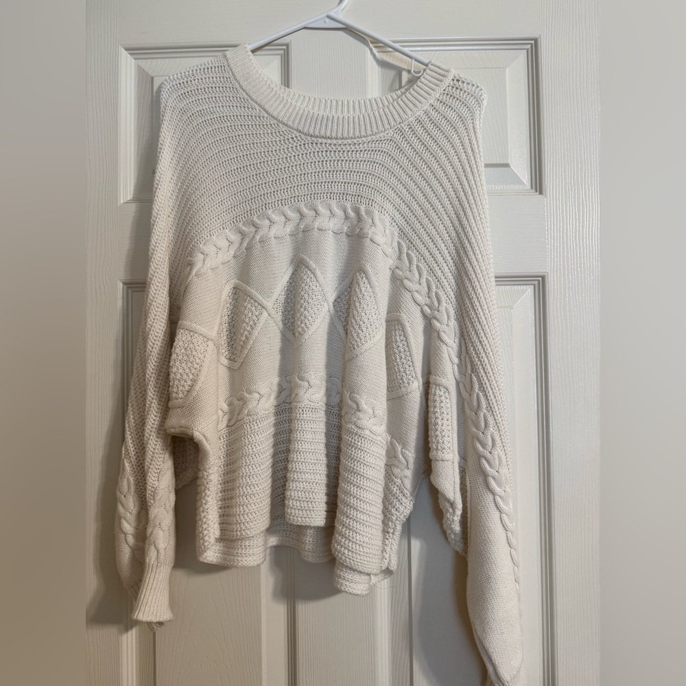 Wild Fable Cream Cable Knit Sweater